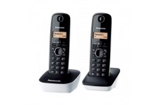 Panasonic KX-TG1612FRW Duo Téléphone Sans Fil Sans Répondeur Noir Blanc