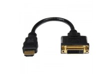 Câble adaptateur HDMI vers DVI-D de 20 cm - Câble adaptateur vidéo HDMI vers DVI-D de 20 cm - HDMI mâle vers DVI femelle