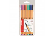 STABILO Pochette de 8 stylos-feutres Format spécial Journal - Point 88 - Coloris assortis