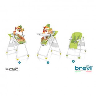 BREVI - Chaise b.fun 2 en 1 transat et chaise réglable en hauteur - couleur bambou