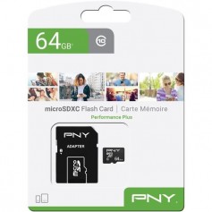 PNY Carte mémoire MicroSD 64Go Performance Plus C10