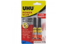 UHU Power Glue Gel Tube 3g + 1 Tube Gratuit