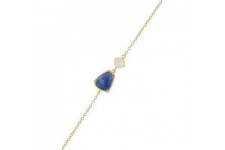 Bracelet "Juliana" Aventurine bleue et Quartz rose