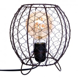 Lampe grillage style industriel - H 21 cm