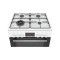 BOSCH HXR39IH20 - Cuisiniere mixte - 3 foyers gaz et 1 wok - Four multifonction full ecoclean - 66 L - A - L 60 cm - Blanc