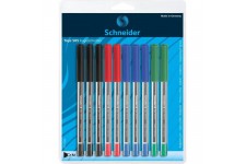 SCHNEIDER - Lot de 10 stylos a bille Tops 505 M - Pointe inox