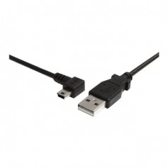 Câble USB 2.0 A vers Mini B coudé gauche de 91 cm - Cordon USB A vers Mini B coudé a angle gauche de 91cm - M/M - Noir - USB2HAB