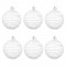 AUTOUR DE MINUIT Set de 6 boules décorées finition matte - Ø6 cm - Blanc