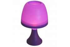 HOMEA Lampe De Table En Plastique A Piles O16*H25Cm Prune