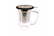 YOKO DESIGN Mug tastea en verre avec filtre inox coupelle - Coloris noir - 450 ml