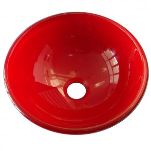 Vasque en verre Sana Ø31,5x11,5cm Rouge