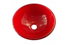 Vasque en verre Sana Ø31,5x11,5cm Rouge