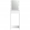 CANDY Coiffeuse haute avec miroir LED - Décor blanc - L 54,5 x P 31 x H 170 cm
