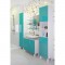 CORAIL Meuble miroir de salle de bain L 60 cm - Bleu lagon brillant