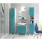 CORAIL Meuble miroir de salle de bain L 60 cm - Bleu lagon brillant