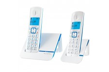 Alcatel Versatis F230 Duo Téléphone Sans Fil Sans Répondeur Blanc Bleu
