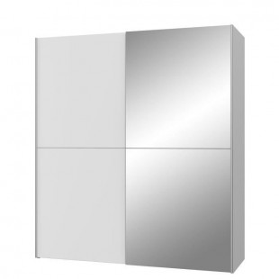 ULOS Armoire 2 portes coulissantes + miroir - Blanc mat - L 170,3 x P 61,2 x H 190,5 cm
