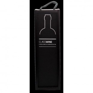 Caisse bois noire - Pour 1 bouteille format Bordeaux