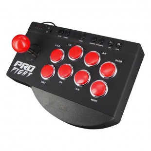 Pro Fight Arcade Stick - Manette Joystick Arcade avec boutons turbo et programmables pour PS4, PS4 Slim/Pro, Xbox One et PS3