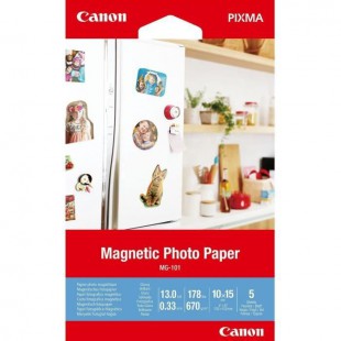 Canon MG-101 Papier Photo Magnétique Brillant Format 10x15cm (5 feuilles)