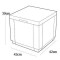 ALLIBERT Tabouret Cube JARDIN Table-pouf avec coussin et rangement intégré - Imitation rotin tressé graphite-Gris