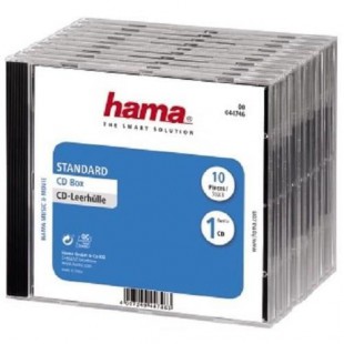 HAMA 44746 PACK Boîtier CD standard - Lot de 10 étui de protéction - Transparent et noir -
