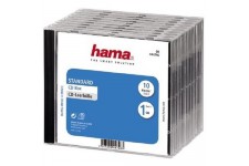 HAMA 44746 PACK Boîtier CD standard - Lot de 10 étui de protéction - Transparent et noir -