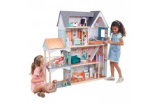 KidKraft - Maison de poupées en bois Dahlia - 65987 - 30 accessoires inclus - son et lumiere - assemblage EZkraft
