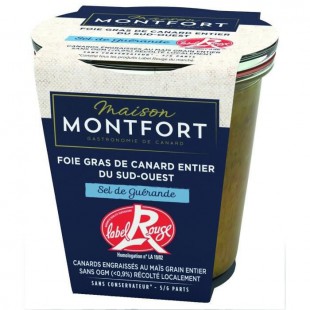 MAISON MONTFORT Foie gras de canard entier -LABEL ROUGE - Recette au sel de guérande - 180 g
