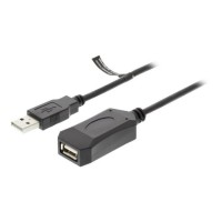 NEDIS Active USB 2.0 Extension Cable - A Male - A Female - 5.0 m - Noir