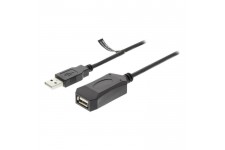 NEDIS Active USB 2.0 Extension Cable - A Male - A Female - 10 m - Noir