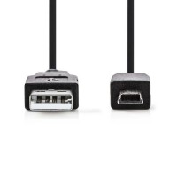 NEDIS USB 2.0 Cable - A Male - Mini 5-pin Male - 2.0 m - Noir