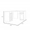 TOLEDE Bureau d'angle 1 porte 4 tiroirs - Décor papier blanc - L 125 x P 125 x H 75 cm