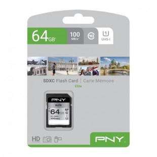 PNY Carte mémoire SD 64GB ELITE C10 U1