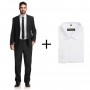 GLOBATEX Costume 2 Pieces + Chemise Offerte Homme - Taille Costume T52 - Chemise T42
