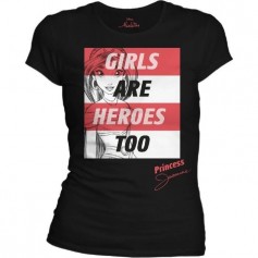 ALADDIN T-Shirt Girls Are Heroes Too Noir Femme - Taille L