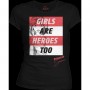 ALADDIN T-Shirt Girls Are Heroes Too Noir Femme - Taille L
