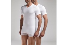 DIM T-shirt Col V Ecodim x2 Blanc - Taille M