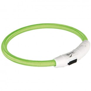 TRIXIE Flash Anneau lumineux USB M–L: 45 cm/ø 7 mm vert pour chien