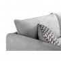 HEXAGONE - DAREN Canapé Fixe 3 places - Tissu Gris Clair avec 2 Coussins Déco Bi-face - L 207 x P 90 x H 88 cm