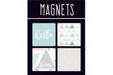 EMOTION Lot de 4 magnets style Scandinave - Couleur pastel