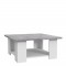 PILVI Table basse - Blanc et béton gris clair - L 67 x P 67 x H 31 cm