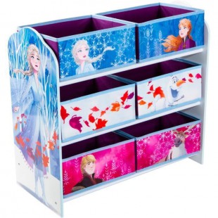 DISNEY FROZEN Meuble de rangement La Reine des Neiges - Pour chambre d'enfant avec 6 bacs - Bleu