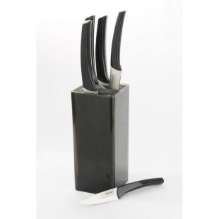 JEAN DUBOST Bloc pour couteaux Spirit + 5 couteaux de cuisine - Noir