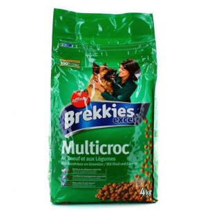 BREKKIES Croquettes boeuf et légumes Multicroc - Chien - 4 Kg