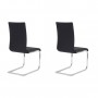 LEA Lot de 2 chaises de salle a manger - Simili noir - Contemporain - L 43 x P 56 cm