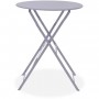 Set bistrot - ensemble repas de jardin - Table pliante + 2 chaises - Structure : acier - Coloris : Gris