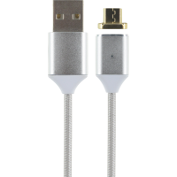 Câble magnétique USB/micro USB gris métallisé