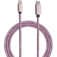 Câble Lightning/USB-C tissé rose de 2 mètres