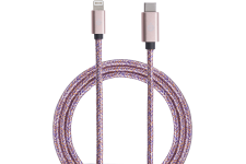 Câble Lightning/USB-C tissé rose de 2 mètres